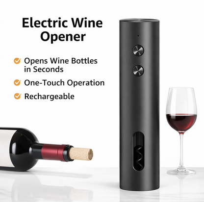 Devareon®🍷 Electric Wine Opener – One-Touch Automatic Corkscrew with USB Rechargeable Battery
