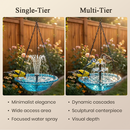 🔥🔥2026 Spring Sale 40% Off--🐦Solar Cascade Hanging Bird Bath Fountain  -Devareon®