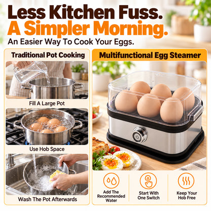 🔥2026 Hot Products🎁Multifunctional Egg Steamer with Clear Lid | Add a Steaming Bowl for More Delicious Possibilities! | Devareon®