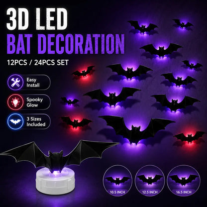 👻Ready for Halloween? 50% OFF LED Glowing Bat Wall Lights for Spooky Day🦇✨— Devareon®