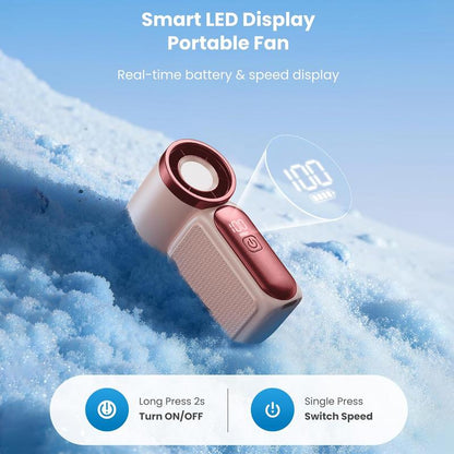 Devareon®🥳2026 HOT SALE🥳50K+ SOLD!❄️  Turbo Handheld Fan – 16900 RPM, 6 speeds, LED display. 3000mAh battery, 10.7hrs cooling. Pocket‑sized power!