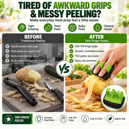🔥 2026 New Arrivals | 🥕 Ergonomic Two-Finger Peeler – Effortless Fruit & Vegetable Peeling, Less Waste & More Convenience | Devareon®