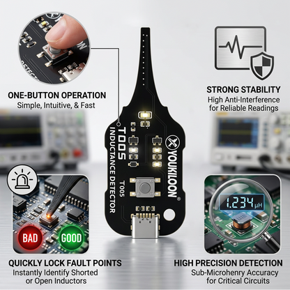 Devareon® 🥳2026 HOT SALE🥳💞50K+ SOLD!💡⚙️ 50% OFF! In-Circuit Inductor Tester – One-button simplicity, clear indicator. Non-contact, rapid diagnosis. A must-have for electronics repair. 📟🕊️