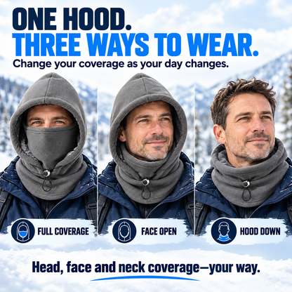 upsell⚡ Limited-Time 40% OFF ❄️ 3-in-1 Thermal Fleece Balaclava | Cozy Hood, Face Mask & Neck Warmer for Skiing, Cycling & Hiking| Devareon®