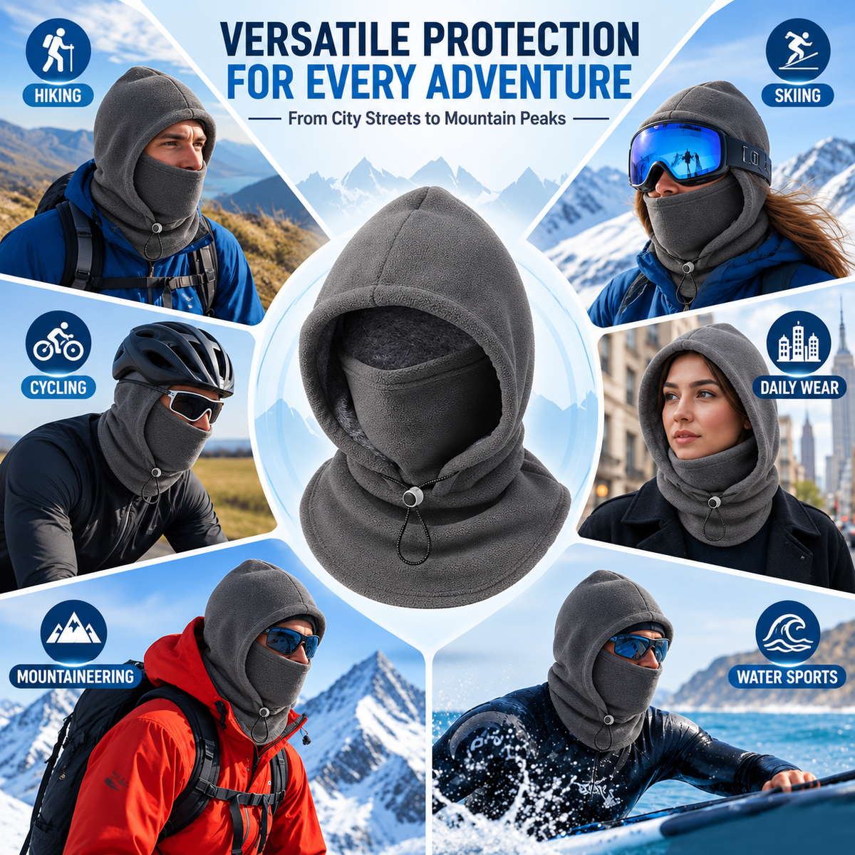 upsell⚡ Limited-Time 40% OFF ❄️ 3-in-1 Thermal Fleece Balaclava | Cozy Hood, Face Mask & Neck Warmer for Skiing, Cycling & Hiking| Devareon®