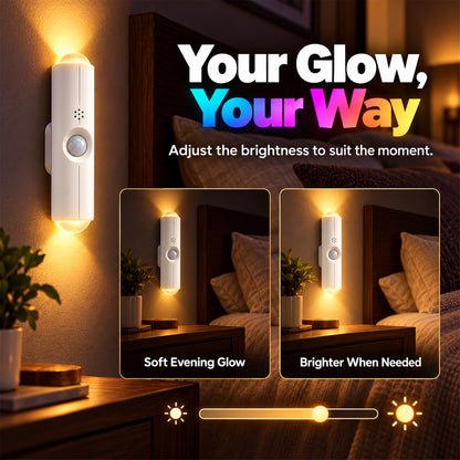 🌈 Buy 2 Get 1 Free | Rechargeable Motion Sensor Night Light – Dimmable RGB Glow for Cozy Spaces | Devareon®