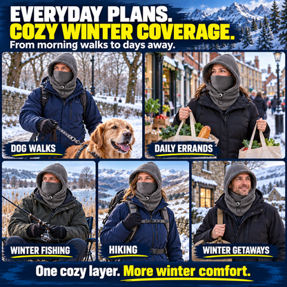 🎉 Limited-Time 40% OFF ❄️ 3-in-1 Windproof Thermal Fleece Balaclava | Adjustable Hood, Face Mask & Neck Warmer for Everyday Winter Comfort | Devareon®