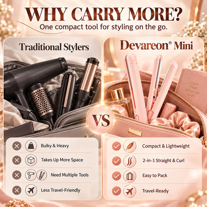 🔥 40% OFF | ✨ 2026 Upgraded 2-in-1 Mini Curling Iron — 🎀 Create Curls & Sleek Styles On the Go | Devareon®
