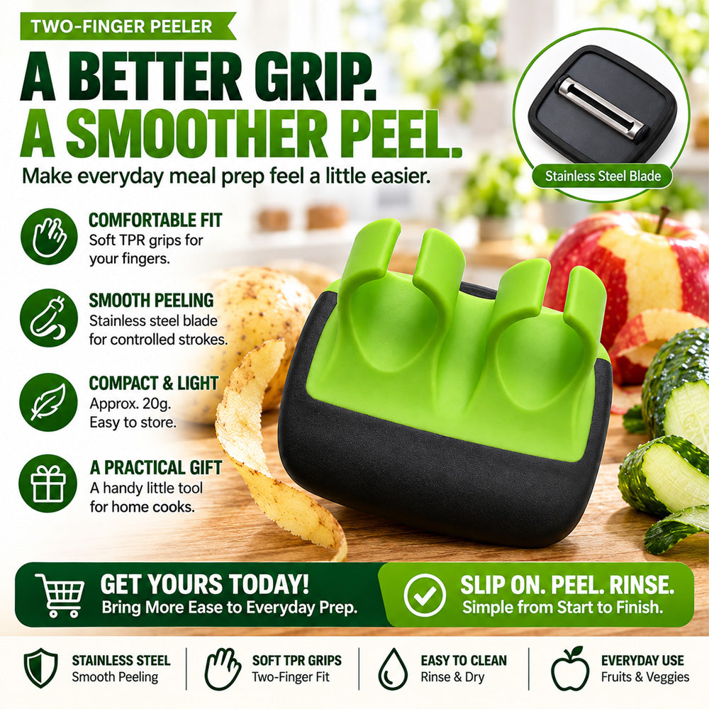 🔥 2026 New Arrivals | 🥕 Ergonomic Two-Finger Peeler – Effortless Fruit & Vegetable Peeling, Less Waste & More Convenience | Devareon®