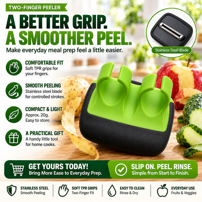 🔥 2026 New Arrivals | 🥕 Ergonomic Two-Finger Peeler – Effortless Fruit & Vegetable Peeling, Less Waste & More Convenience | Devareon®