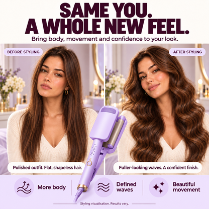 🔥 2026 New Arrivals | 60% OFF 🎁 Wavy Curling Iron – Add Volume, Bounce & Beautiful Waves in Seconds | Devareon®