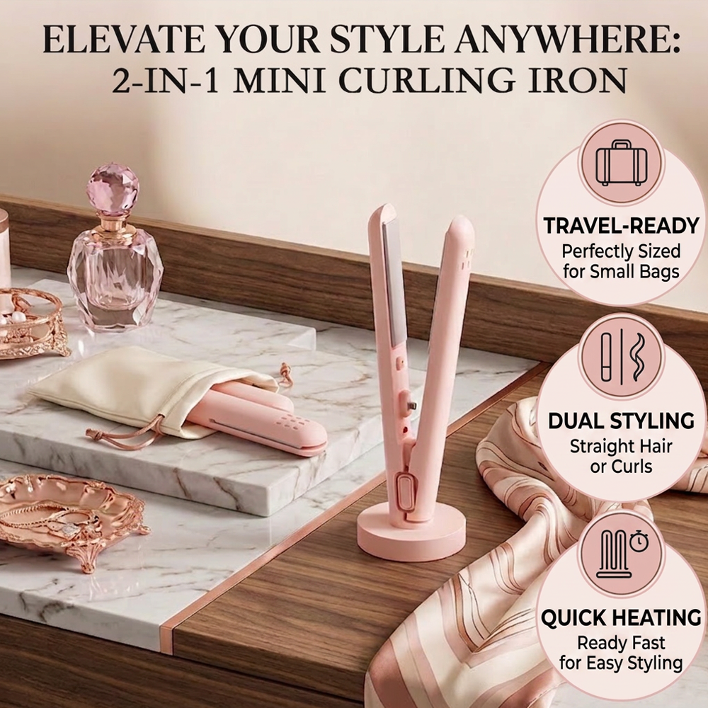 Devareon® 🪮2-in-1 Mini Curling Iron
