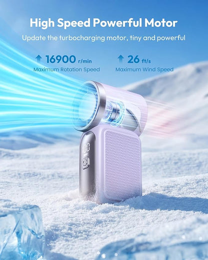 Devareon®🥳2026 HOT SALE🥳50K+ SOLD!❄️  Turbo Handheld Fan – 16900 RPM, 6 speeds, LED display. 3000mAh battery, 10.7hrs cooling. Pocket‑sized power!