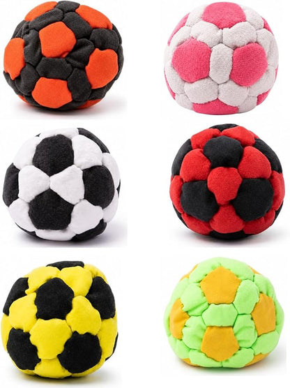 Devareon® 6 Pack Soccer Hackys Footbag Sacks - Soft Plush Footbags for Adults