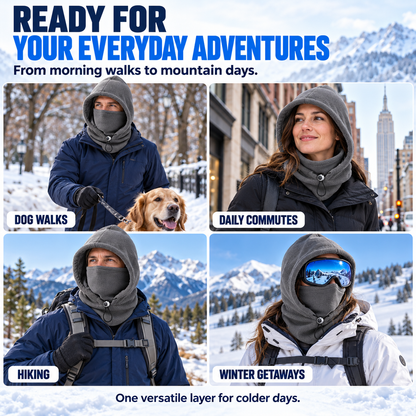 upsell⚡ Limited-Time 40% OFF ❄️ 3-in-1 Thermal Fleece Balaclava | Cozy Hood, Face Mask & Neck Warmer for Skiing, Cycling & Hiking| Devareon®