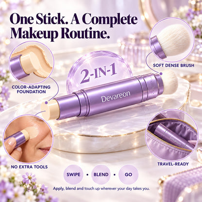 🔥48% OFF | 2026 Upgraded 2-in-1 Color-Adapting Foundation Stick💕Lightweight, Natural Coverage | Devareon®