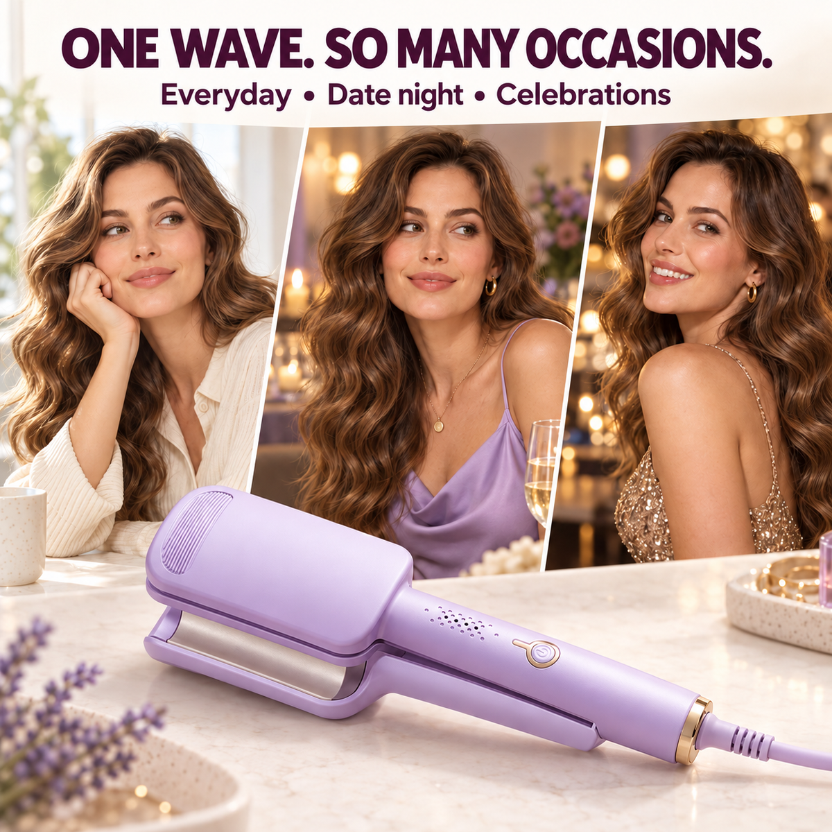 🔥 2026 New Arrivals | 60% OFF 🎁 Wavy Curling Iron – Add Volume, Bounce & Beautiful Waves in Seconds | Devareon®