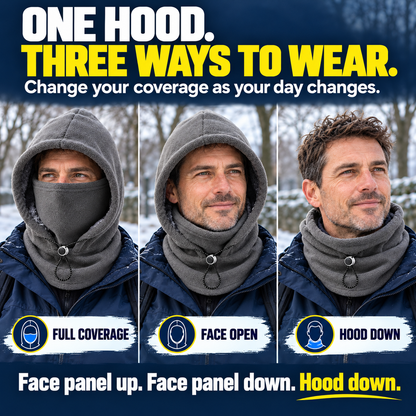 🎉 Limited-Time 40% OFF ❄️ 3-in-1 Windproof Thermal Fleece Balaclava | Adjustable Hood, Face Mask & Neck Warmer for Everyday Winter Comfort | Devareon®