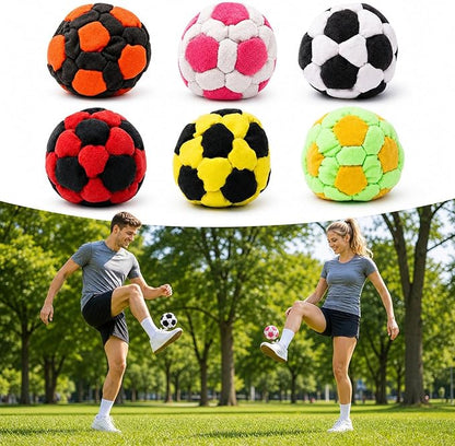 Devareon® 6 Pack Soccer Hackys Footbag Sacks - Soft Plush Footbags for Adults