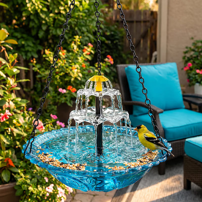 upsell🔥🔥2026 Spring Sale 40% Off--🐦Solar Cascade Hanging Bird Bath Fountain  -Devareon®