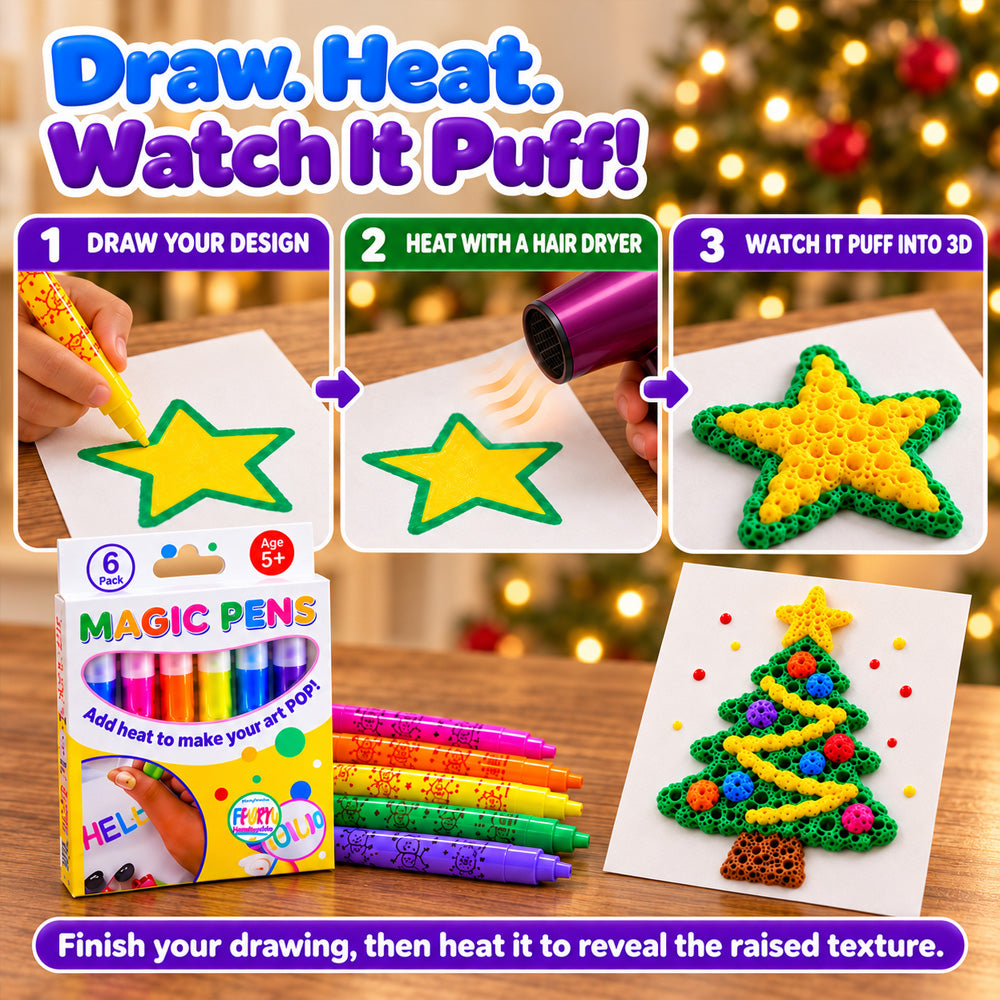 💥 LAST DAY! Buy 2 Get 1 FREE 🎁 3D Magic Pen – Create Puffy 3D Art with Every Stroke!🎄Creative Christmas Gift | DIY Bubble Drawing Fun | Devareon®