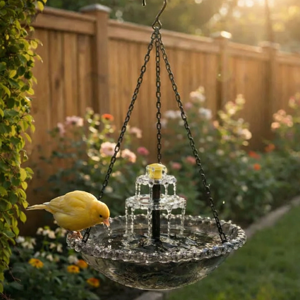 🔥🔥2026 Spring Sale 40% Off--🐦Solar Cascade Hanging Bird Bath Fountain  -Devareon®