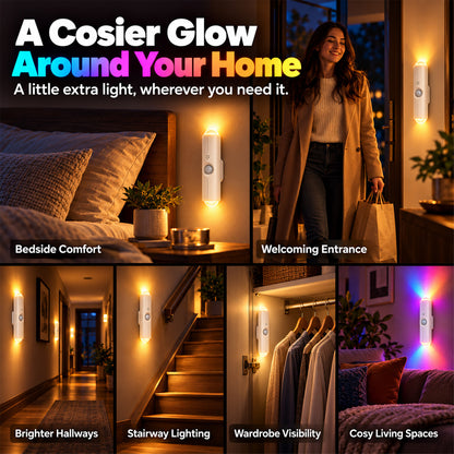🌈 Buy 2 Get 1 Free | Rechargeable Motion Sensor Night Light – Dimmable RGB Glow for Cozy Spaces | Devareon®