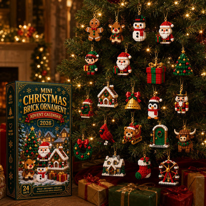 ⏳ Last day to save 40% – 🎄 24-Day Mini Christmas Ornament Advent Calendar | 24 unique festive buildable designs with hanging loops—perfect for decorating Christmas trees, wreaths, and holiday displays 🧱