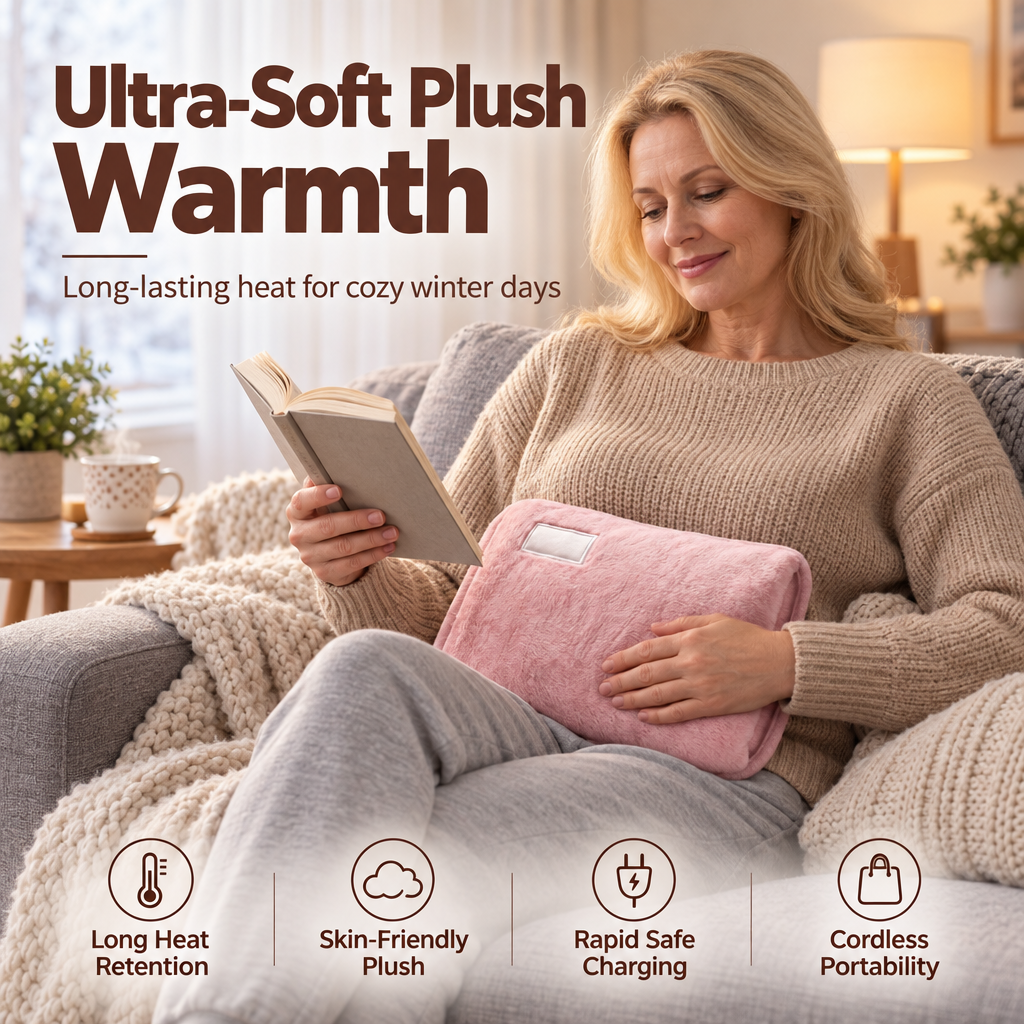 🧸 Rechargeable Electric Hot Water Bottle – Soft Plush Hand Warmer for Cosy Winter Comfort | Devareon®