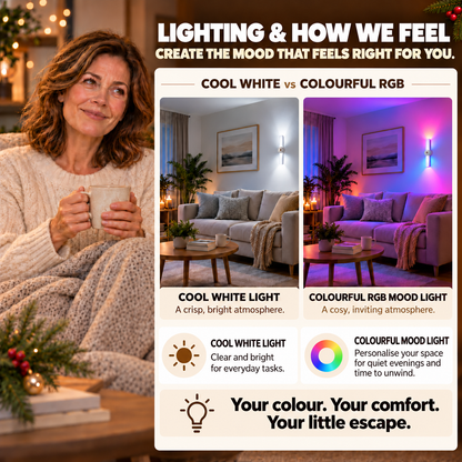🎁🎄 Christmas RGB Mood Light – 7 Colours to Turn Your Home into Your Personal Sanctuary | Rechargeable & Motion Activated | Devareon®