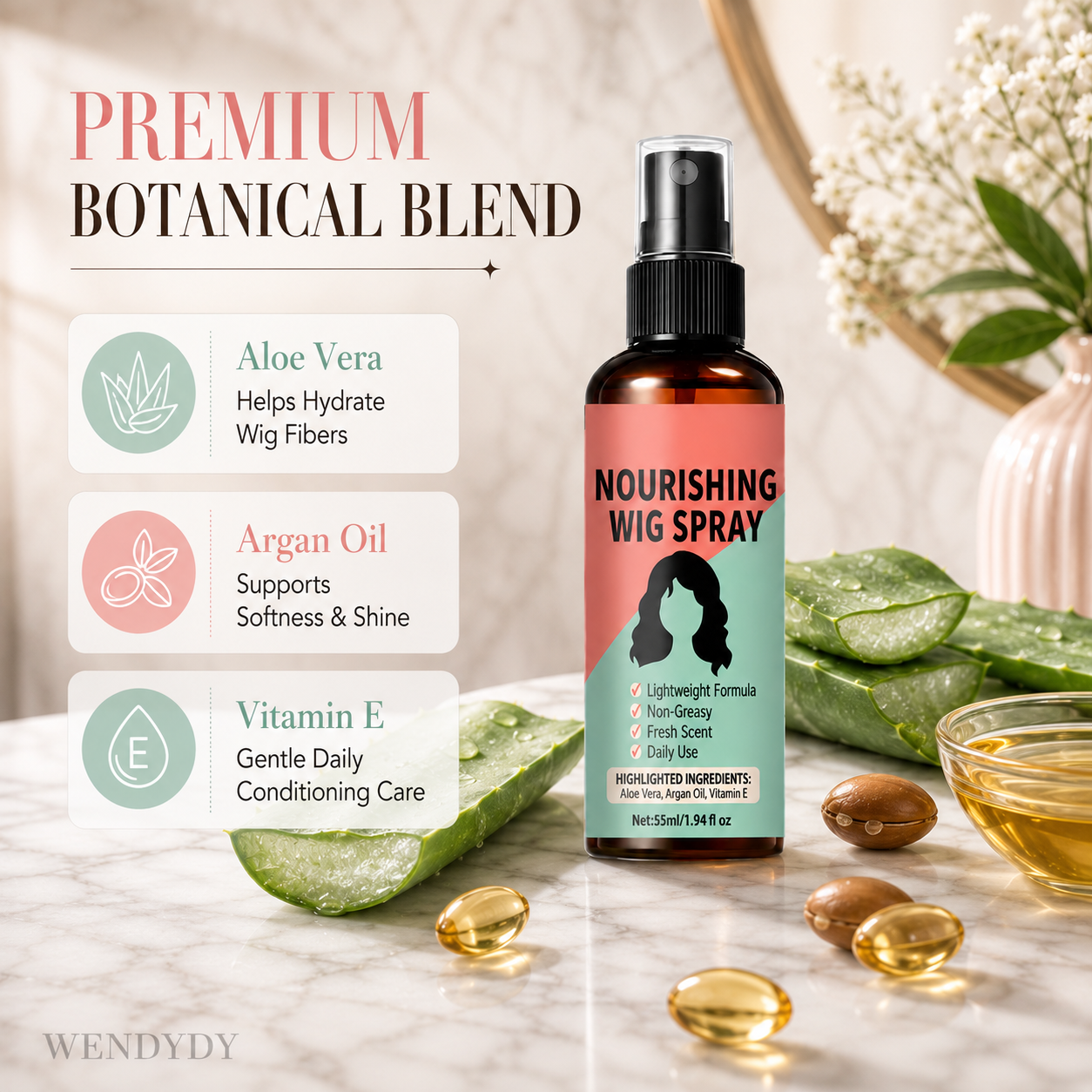 Devareon® 🥳 Lightweight No-Rinse Nourishing Wig Spray