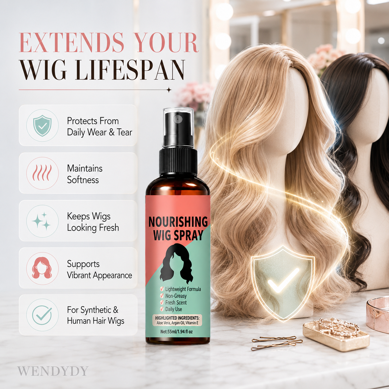 Devareon® ⏰ Hot Sale🔥Lightweight No-Rinse Nourishing Wig Spray
