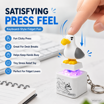Devareon® ✨Mine Little Bird Voice-Activated Light-Up Electronic Keychain: Squeeze-to-Play Duck-Shaped Creative Keychain