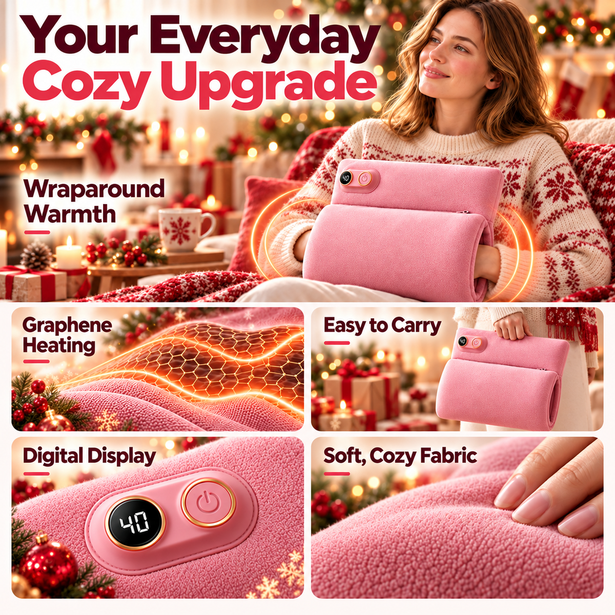 🎉2026 New Arrival🎁Graphene Rechargeable Hand Warmer – Cosy Christmas Warmth, No Water Needed! ❤️ | Devareon®