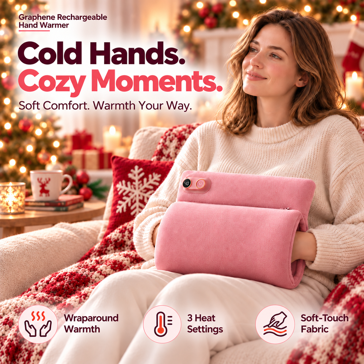🎉2026 New Arrival🎁Graphene Rechargeable Hand Warmer – Cosy Christmas Warmth, No Water Needed! ❤️ | Devareon®