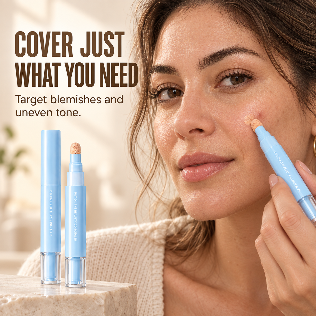 🎉 40% OFF 💙 Multipurpose Concealer Pen – Covers Dark Circles, Blemishes & Acne Marks for a Smooth, Natural-Looking Finish | Devareon®