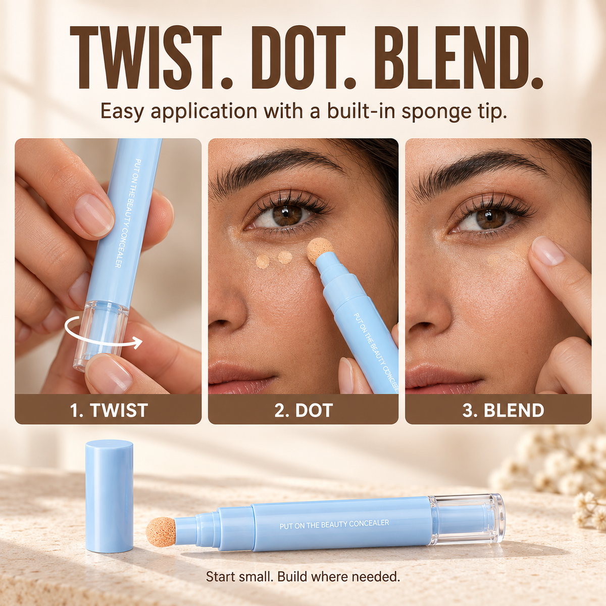 🎉 40% OFF 💙 Multipurpose Concealer Pen – Covers Dark Circles, Blemishes & Acne Marks for a Smooth, Natural-Looking Finish | Devareon®