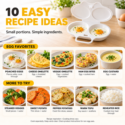 🥳2026 HOT SALE🎁 BUY 2 GET 1 FREE!💥2-Minute Breakfast Made Easy!⏱️No Oil, No Mess, Multi-Use Microwave Egg Poacher | Devareon®