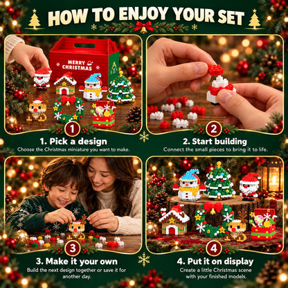 🧩🎅 Christmas Countdown Sale!🎁40% OFF | 🎄12-Piece Mini Christmas Building Blocks Set | 12 Festive Designs to Build Together & Display at Home 🧱| Devareon®
