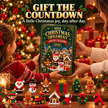 🎅 Last Day to Save 40%🎄24-Day Christmas Advent Calendar – 24 Buildable Ornaments for Kids, Family Fun & Holiday Decor | Devareon®