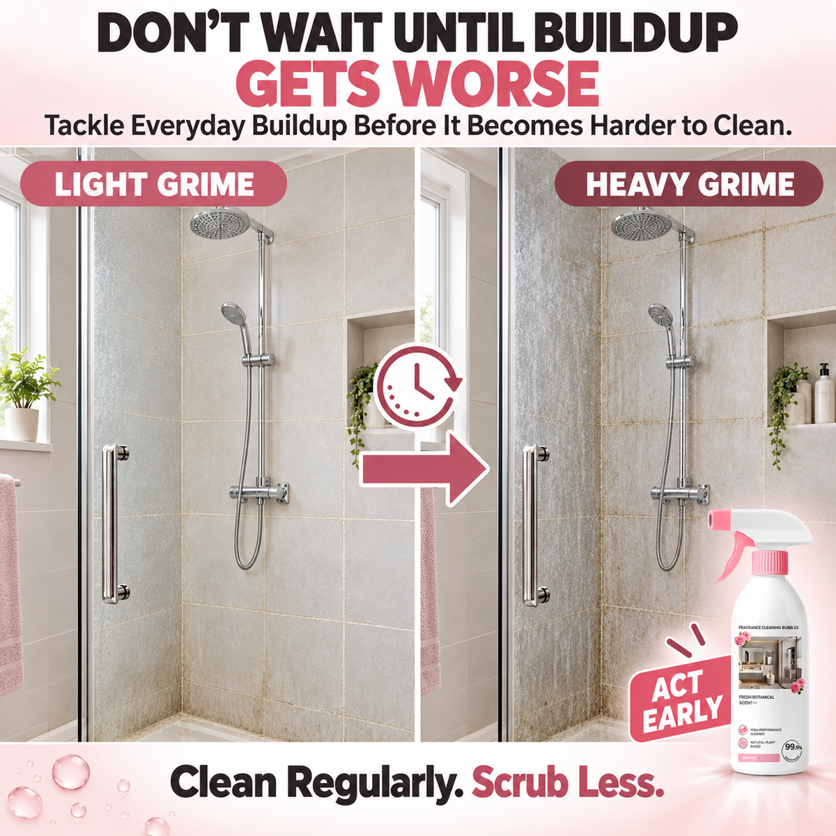 🌸Multi-Purpose Bathroom Cleaner Spray🫧Powerful Dirt & Grime Removal, Less Scrubbing — Shower, Tile & Glass Cleaner | Devareon®