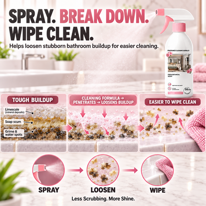 🌸Multi-Purpose Bathroom Cleaner Spray🫧Powerful Dirt & Grime Removal, Less Scrubbing — Shower, Tile & Glass Cleaner | Devareon®