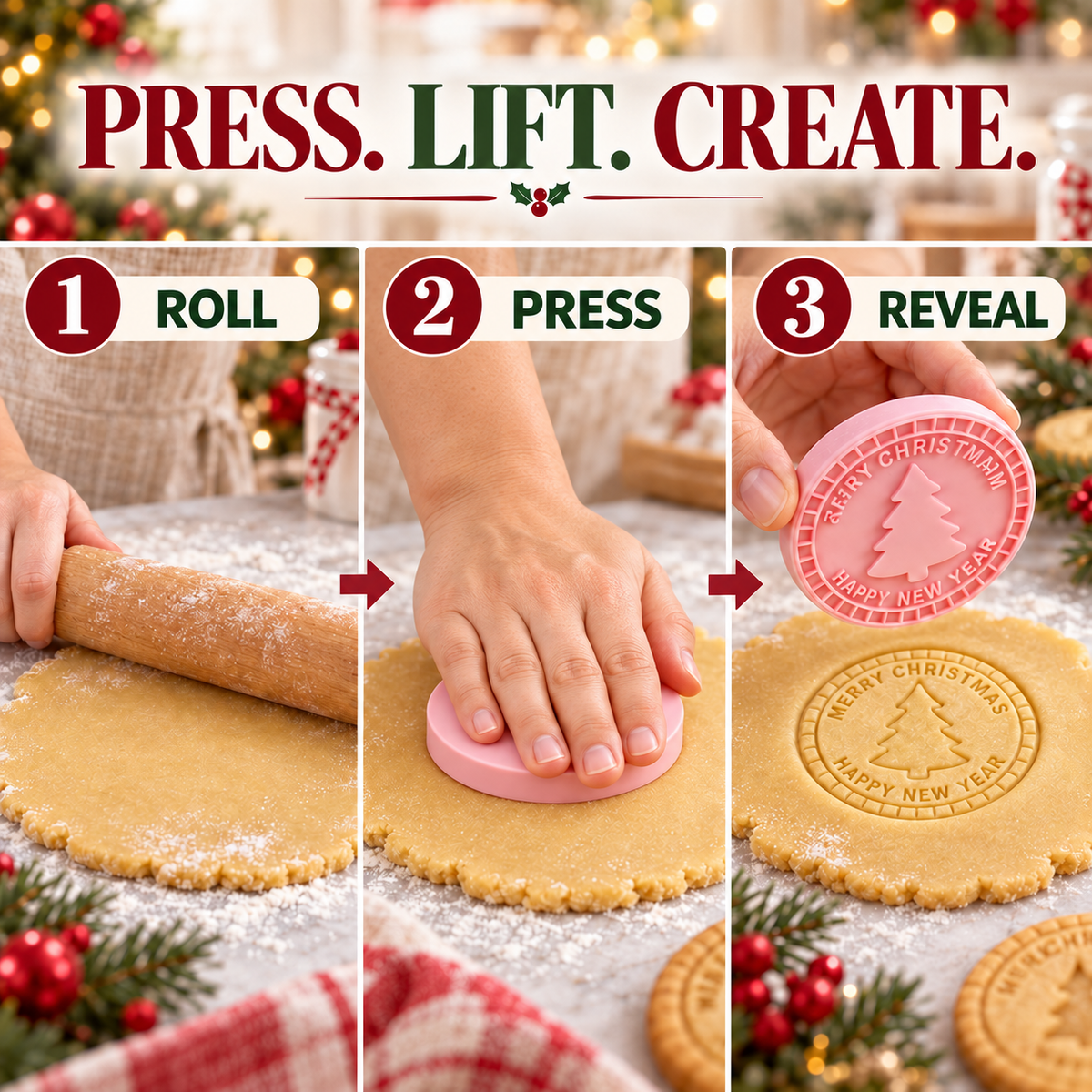 upsell✨🍪Festive Christmas Cookie Mold Set — Perfect for Holiday Baking, Christmas Parties & Homemade Gifts🎅🎁| Devareon®