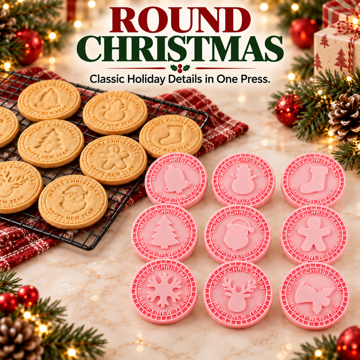 upsell✨🍪Festive Christmas Cookie Mold Set — Perfect for Holiday Baking, Christmas Parties & Homemade Gifts🎅🎁| Devareon®