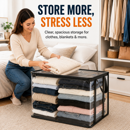 Devareon®⏰Final 40% OFF Sale🏠Clear Foldable Storage Box📦 Perfect for Clothes, Toys, Books & More ✨