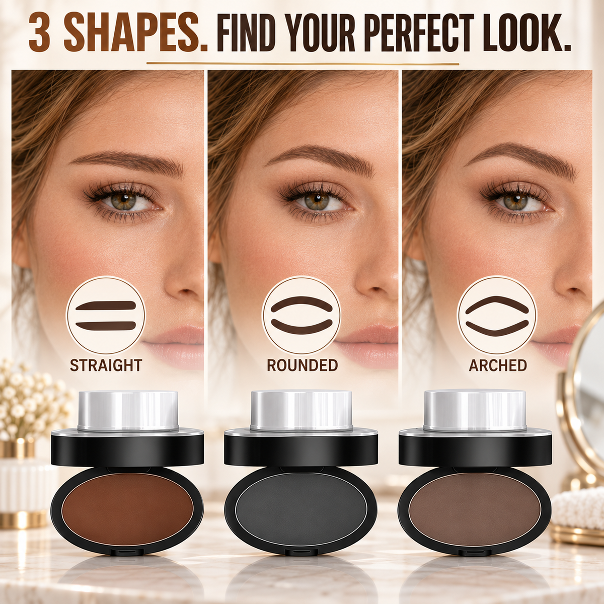 🎉 2026 Sale — 34K+ Sold! 💞 Eyebrow Stamp Powder — One-Press, Waterproof, 24H Long-Lasting Brows | Devareon®