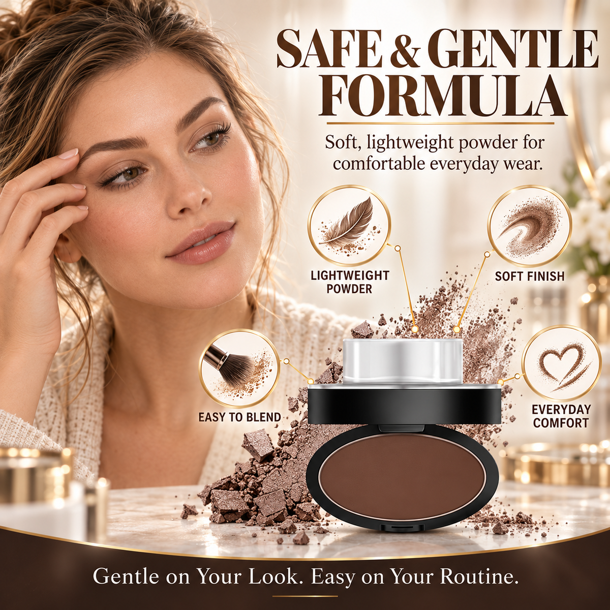 🎉 2026 Sale — 34K+ Sold! 💞 Eyebrow Stamp Powder — One-Press, Waterproof, 24H Long-Lasting Brows | Devareon®