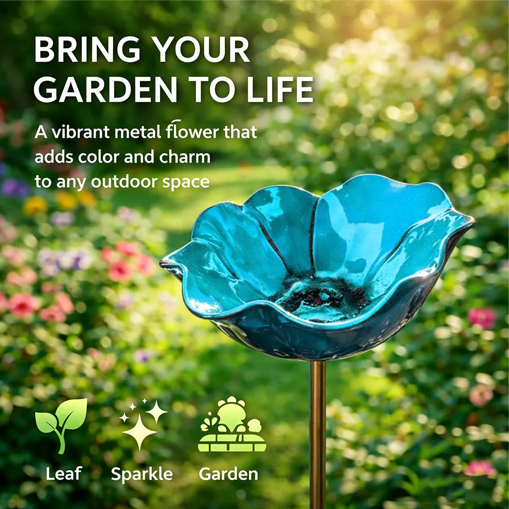Devareon® 💖🎁Handmade Metal Flower Garden Stake🐦