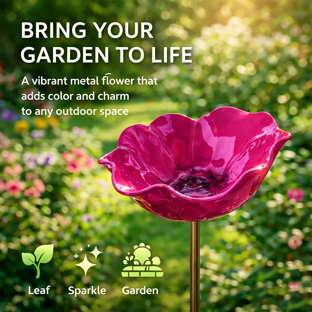 Devareon® 💖🎁Handmade Metal Flower Garden Stake🐦