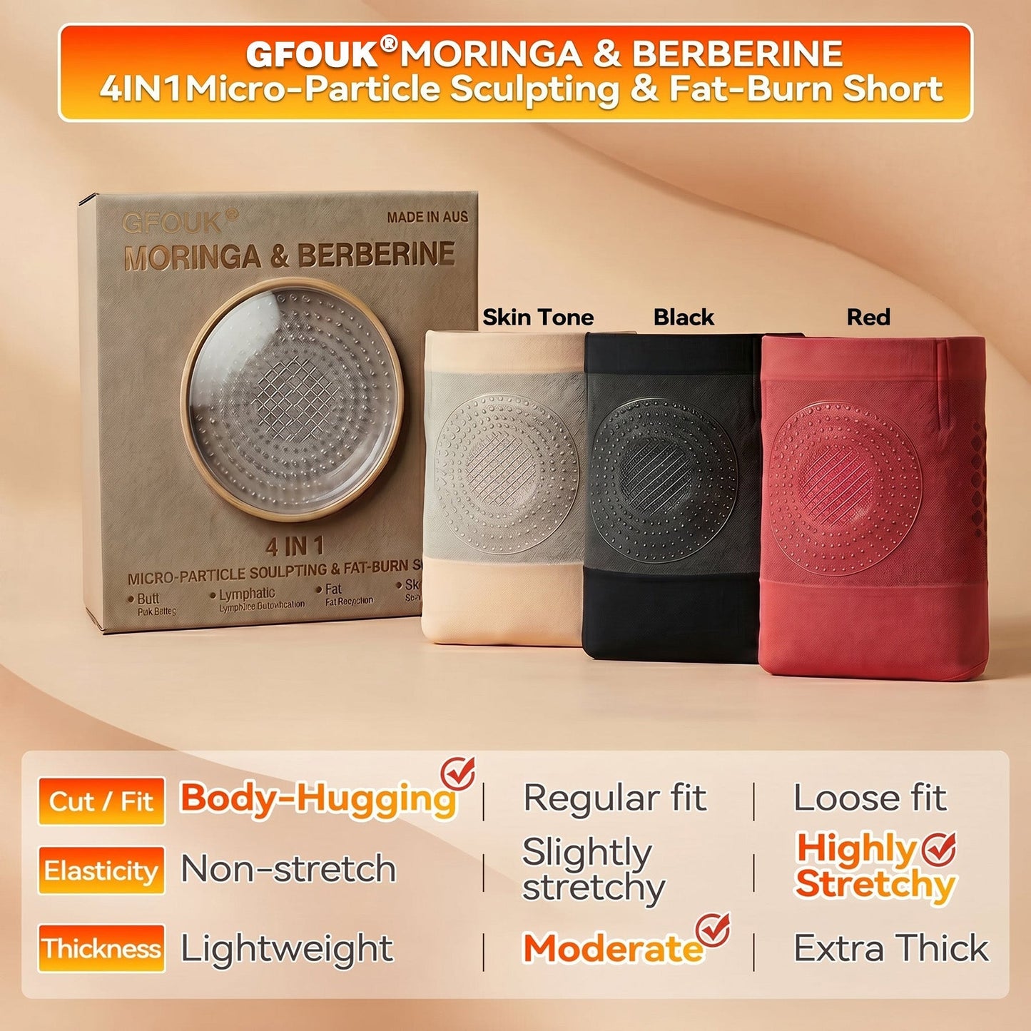 Moringa & Berberine 4-in-1 Microparticle Sculpting & Fat-Burning Shorts🔥Devareon®